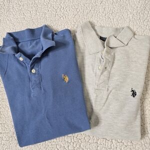 Bundle of 2 U.S. Polo Assn. Cotton Blend Polo Short Sleeve Shirt Size S